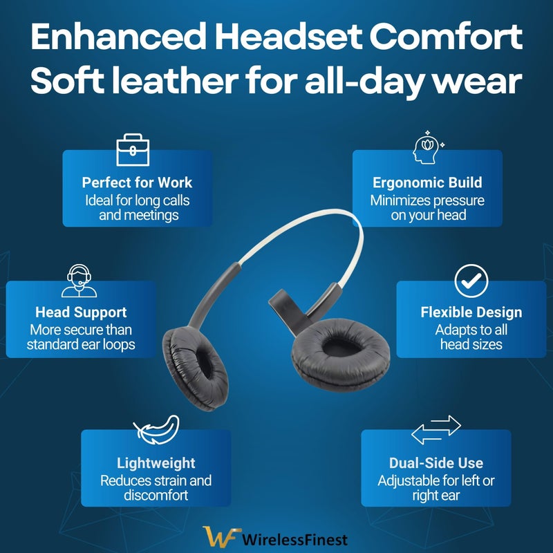 WirelessFinest سماعة رأس قياسية من بلانترونيكس 84605 + وسادة إضافية بديلة لسماعة رأس فوق الرأس لسافي CS540 W740 W745 W440 W740-M C054 CS540XD 8240 8245 W445 - Image 2